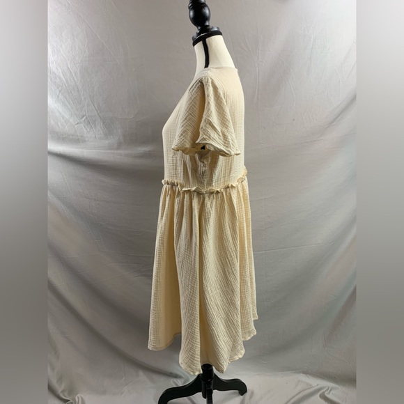 Boho Frenchy Button Front Frill Trim Smock Dress - Picture 7 of 9